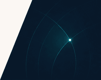 A radar signal moving across a dark field